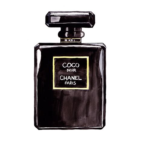 coco chanel perfume bottle black and white